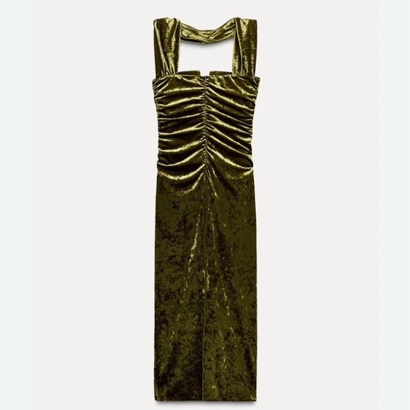 Nwt-Zara- VELVET HONOUR WORD DRESS-M - Picture 3 of 6